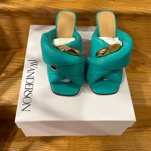 JW Anderson turquoise Twist Puffy sandals size 38.5